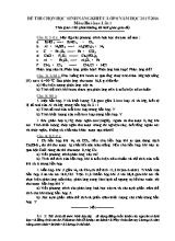 Đề thi chọn học sinh năng khiếu lớp 8 năm học 2015 - 2016 môn Hóa học lần 1